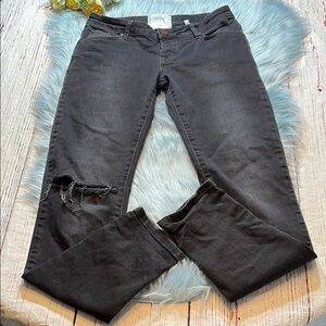 One Teaspoon Awesome Baggies Black Distressed Button Fly Jeans sz 26